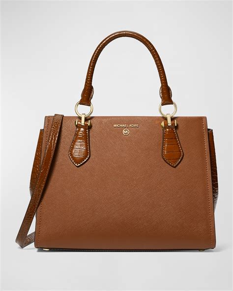 michael michael kors marilyn medium monogram satchel|Michael Kors satchel bag.